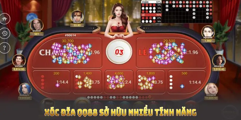 Xóc đĩa QQ88 sở hữu nhiều tính năng ưu việt thu hút đông đảo hội viên